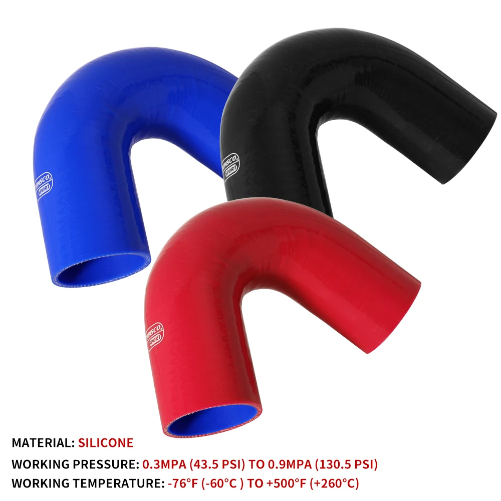 135 derajat siku selang silikon ID 38 45 51 63 76 89mm pipa silikon konektor Intercooler Turbo udara masuk pipa Coupler hitam