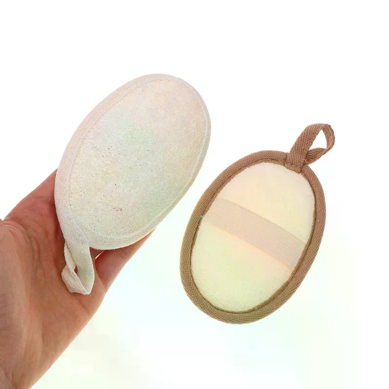 Shower Brush Cleaner Natural Loofah Body Scrubber Bath Exfoliating Sponge Soft Pad Exfoliator Shower Puff Body Skin Care Tool