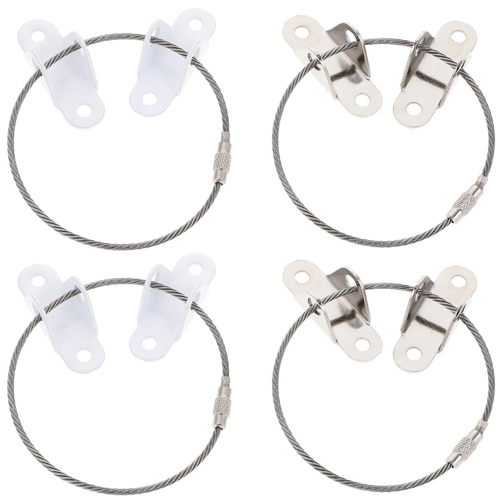 

4 Sets Furniture Anti-tip Strap Child Proofing Safety Cabinet Anchor Straps Stainless Steel Wire Adjustable Securing Bookshelf