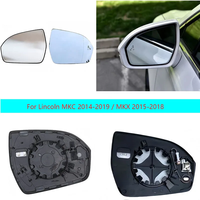 

Для Lincoln MKC 2014 ~ 2019/MKX 2015 ~ 2018 линзы для зеркал заднего вида, внешняя боковая светоотражающая стеклянная линза с подогревом, слепая зона