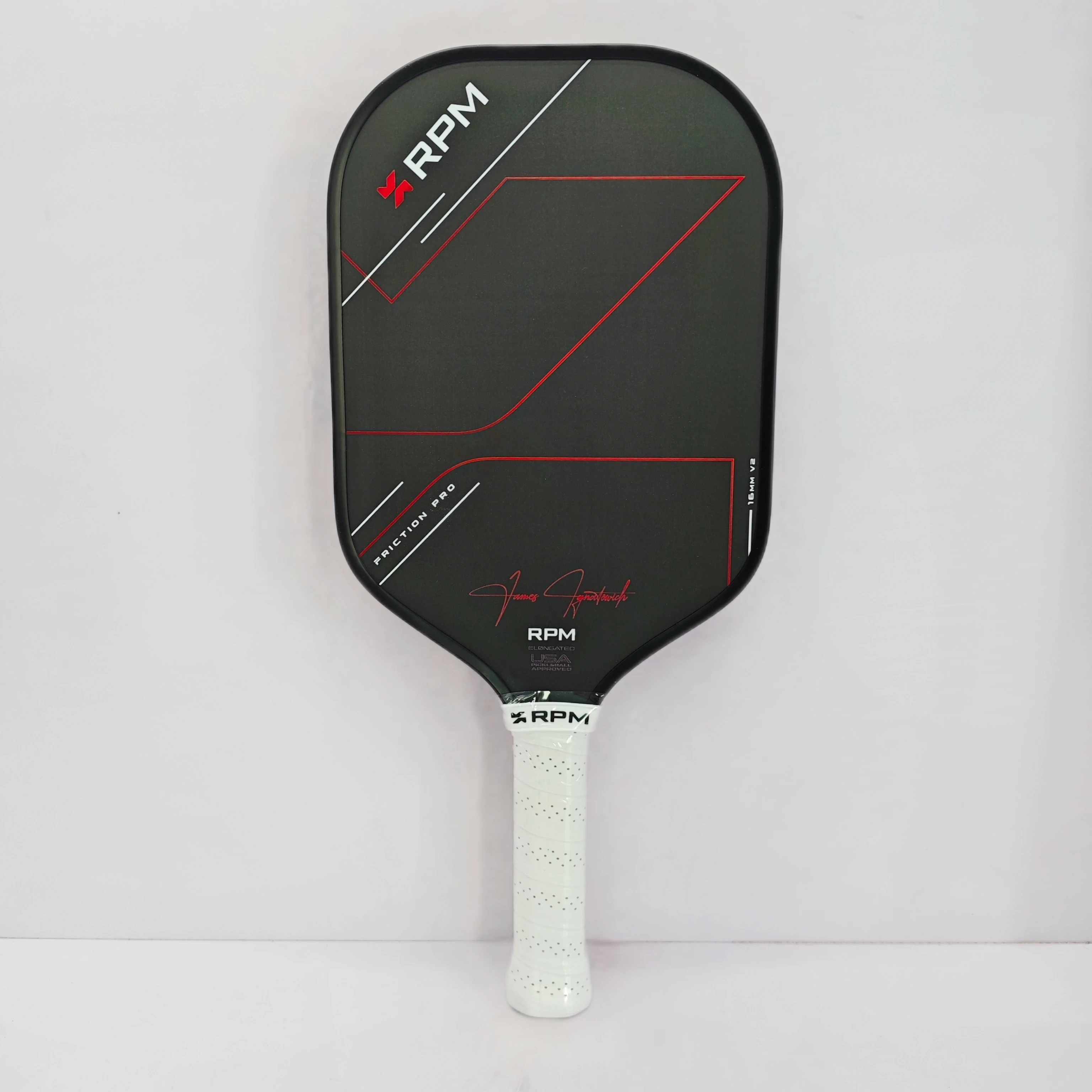 RPM Friction Pro V2 Elongated 16mm Carbon Fiber Pickleball Paddle James Ignatowich Signature Outstanding Spin & Power image 3