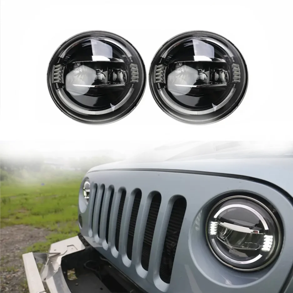 

LED Headlight Aluminum custom Alloy material With Blue Light For Jeep Wrangler Jk 2007-2018