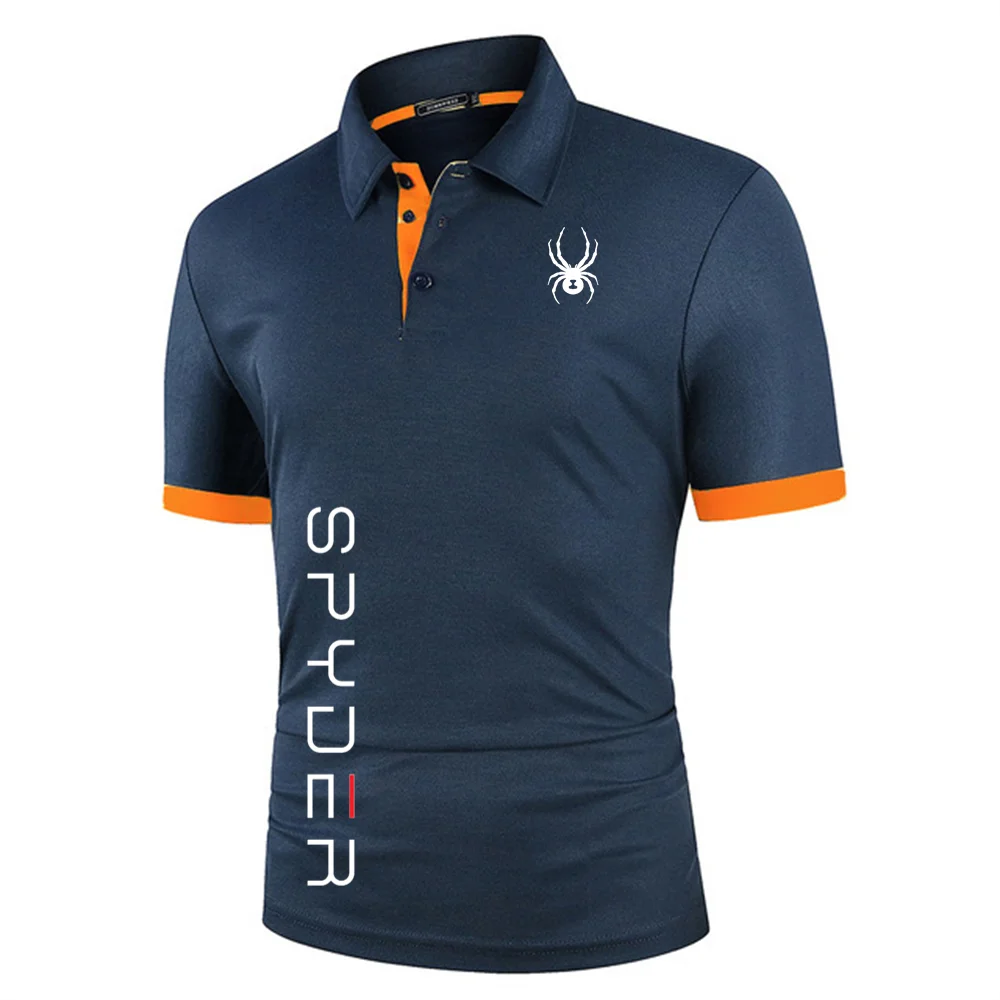 

SPYDER S~5XL Men Breathable T-Shirt Business And Leisure POLO Shirt Summer New Fashion Short Sleeve Clothes Comfortable