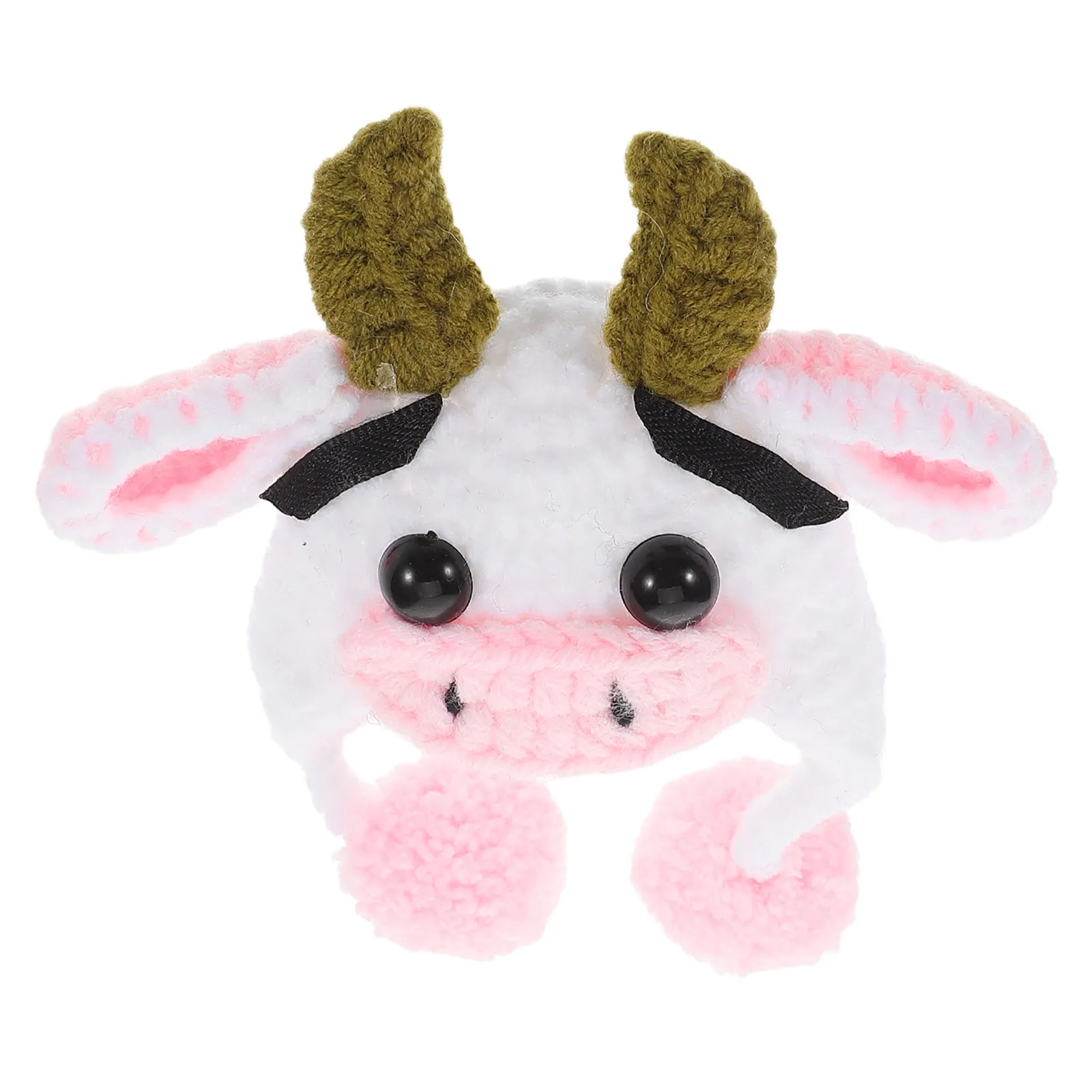 Miniature Tiny Cow Knitted Hat Cute Cartoon Winter Cap for DIY Handmade Craft Accessory Decoration Mini Hats for Crafts