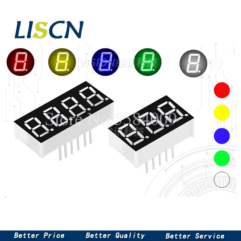 5 pz tubo digitale comune AnodeCathode verde blu bianco rosso 3 4 Bit tubo digitale 0.28 0.36 0.56 pollici Display a LED verde 7 segmenti