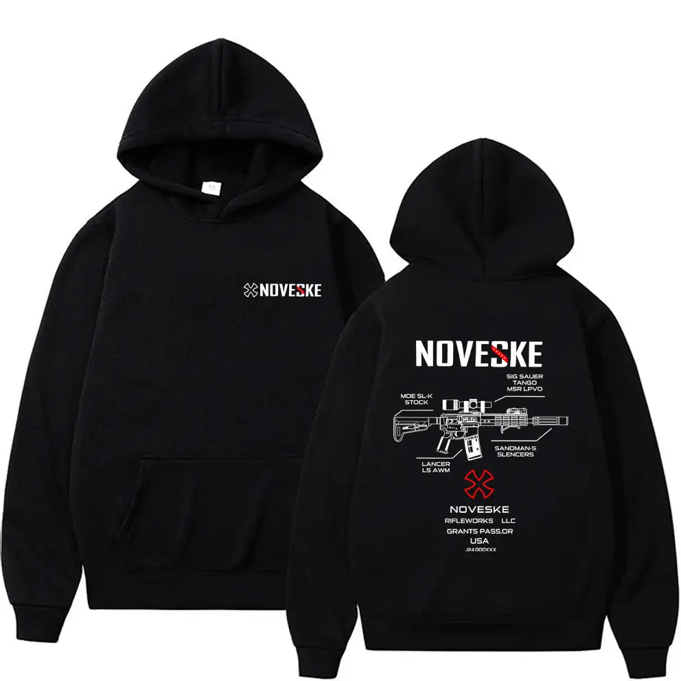 

Gun Noveske Graphic Hoodie Men's Women's Casual Vintage Fleece Cotton Hoodies Male Hip Hop Fashion Oversized Hooded Sweatshirt