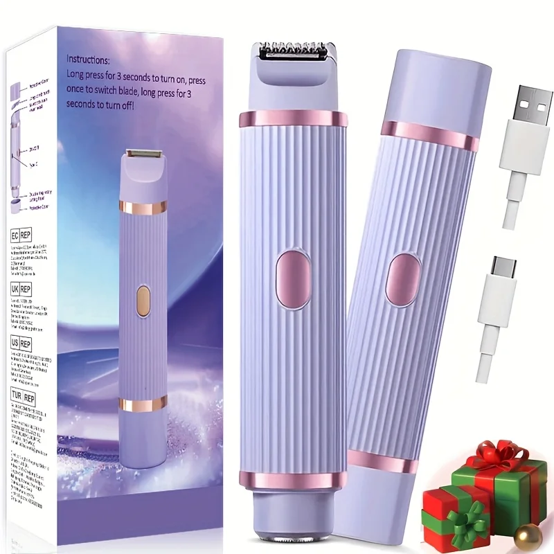 Female Electric Shaver, Suitable for Both Dry and Wet Hair Removal Throughout the Body, Rechargeable Portable Bikini Trimmer