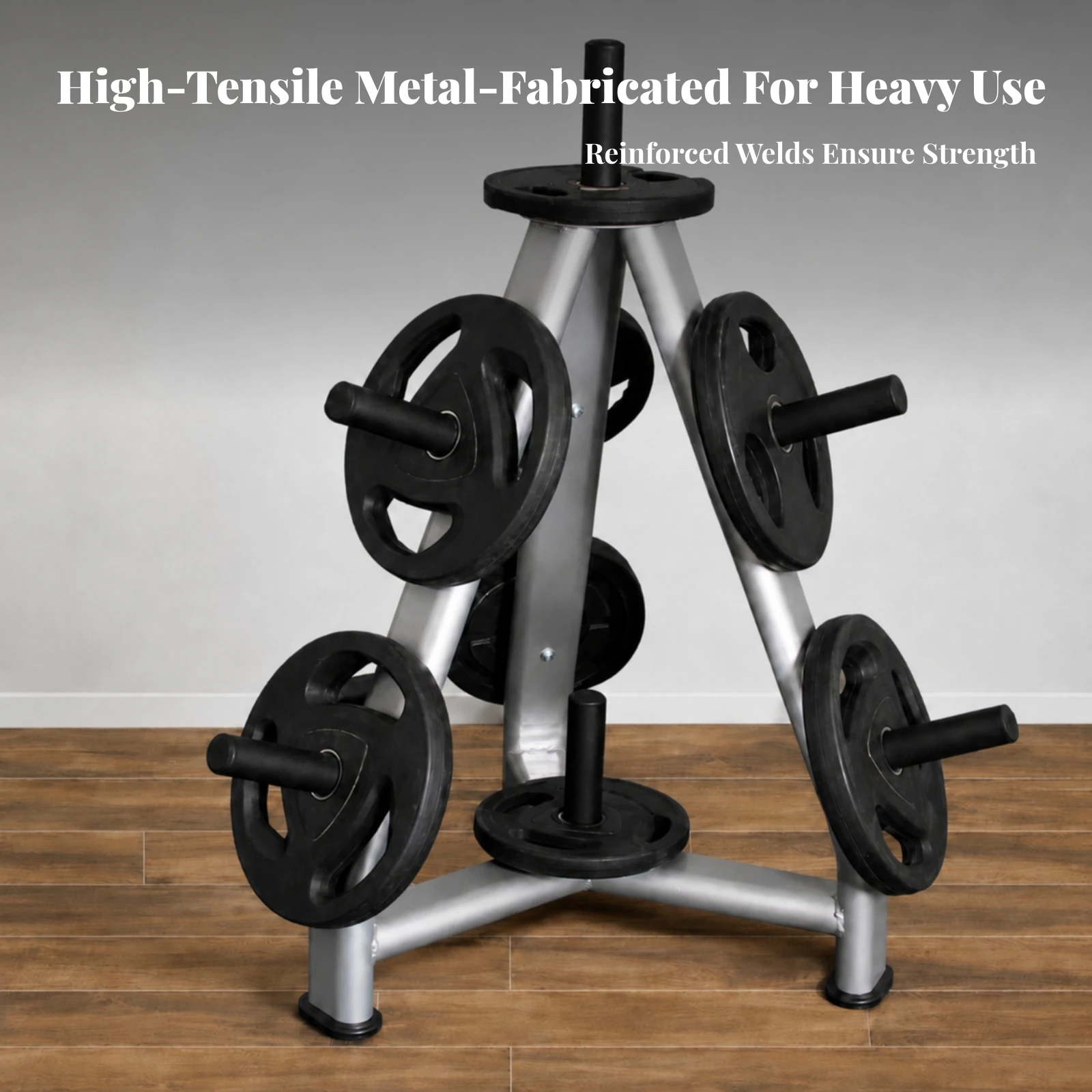 Barbell Plate Storage Rack Heavy-Duty Barbell Plate Rack with Vertical Post Compact Powder-Coated for Gym Owners, Fitness Studio