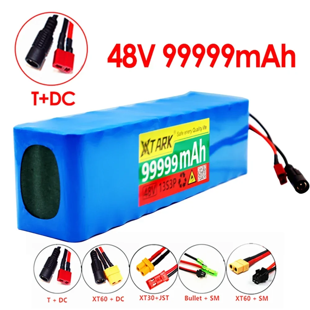 

48V 100Ah 18650 Lithium Ion Battery 13S3P for 54.6V Electric Scooter 1000w 54.6V 2A Charger + XT60 Plug