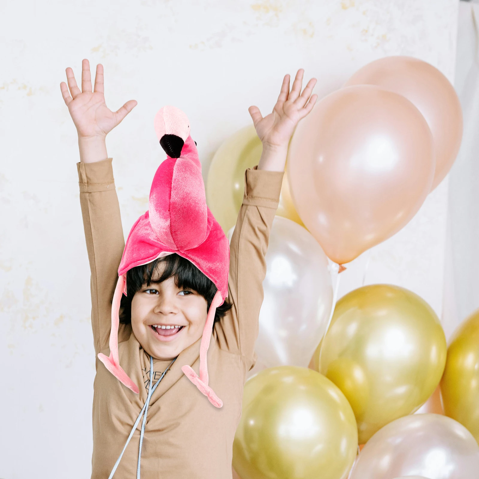 

Flamingo Hood Costume Hat Prop Festive Headgear Animals Headwear Festival Performance