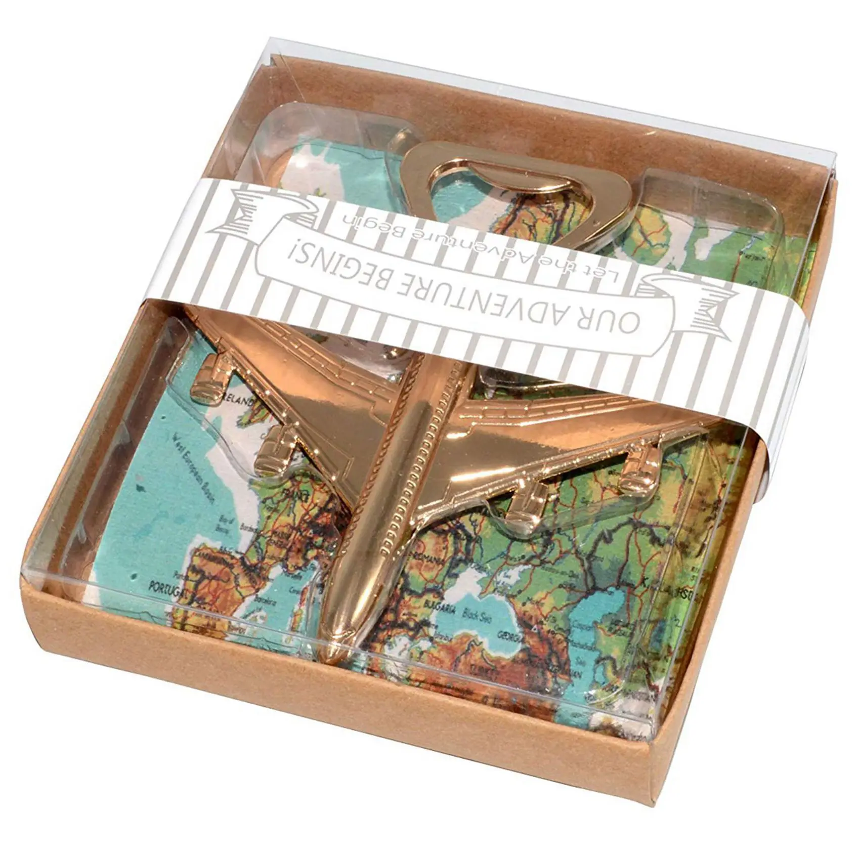 ABFA 24X Airplane Bottle Opener Gift Box Air Plane Travel Beer Bottle Opener Party Favor Wedding Birthday Decorations