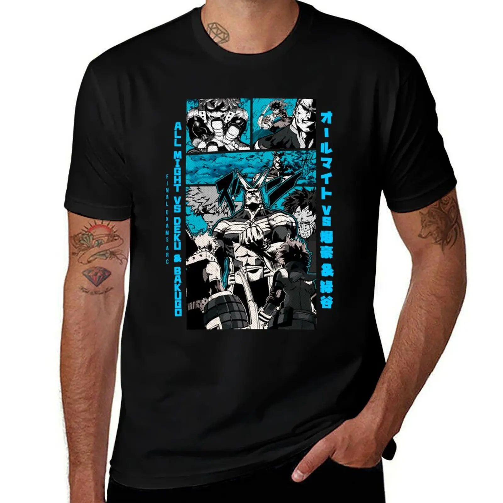 THE FINAL EXAM ||Manga Panel Design ||LT BL|| T-Shirt Work Outdoor for Men T-Shirt