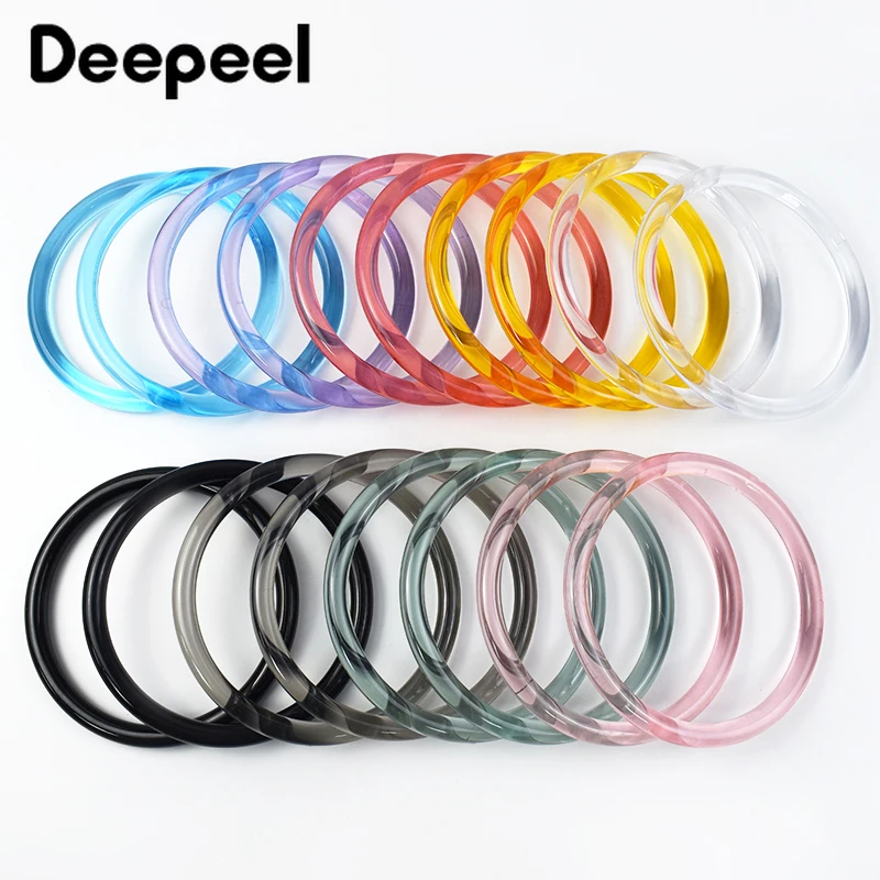 2/4/10 Stuks Deepeel 10 Cm O Ring Acryl Tas Handvat Plastic Ronde Handvatten Voor Handtas riem Keten Portemonnee Diy Handgemaakte Accessoires