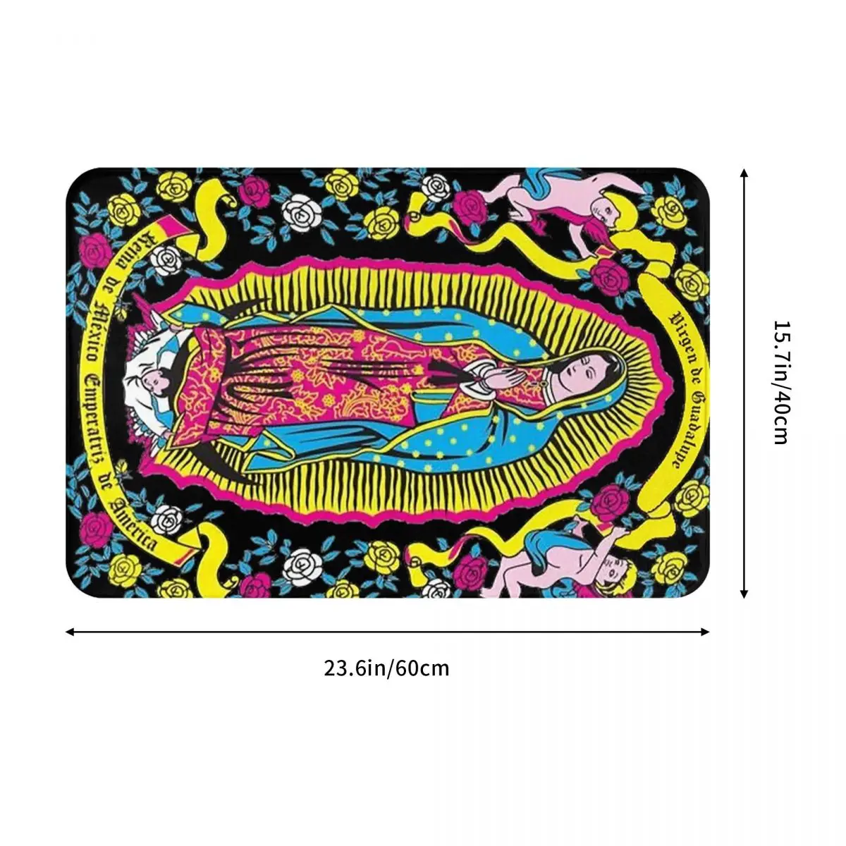 Our Lady Of Guadalupe Virgin Mary Mexican Doormat Sand Scraping Carpet Rug Kitchen Entrance Home Floor Mat for Balcony Footpad