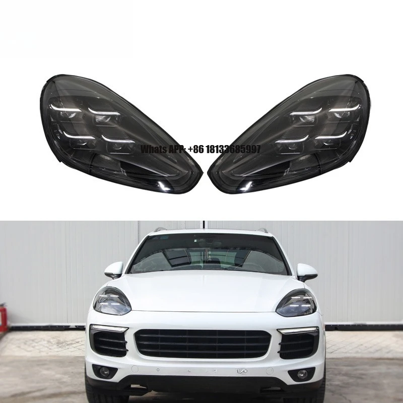 

[1979ll]Car Head Lamp 2015 2017 2016 958 Headlights Upgrade to 2024 PDLS Style LED Headlight for Cayenne 92a 958.2