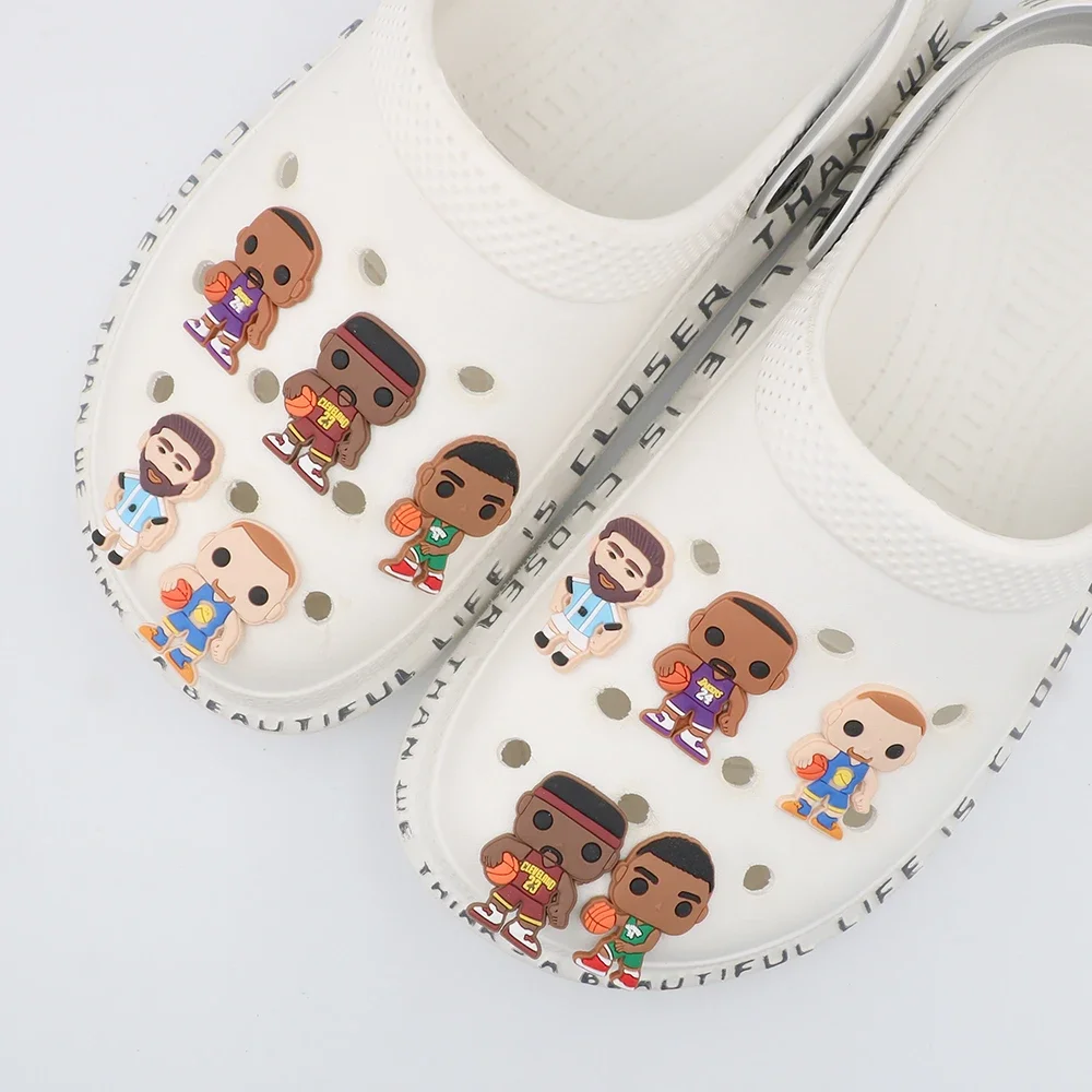 1 Piece Shoe Decoration Buckles 5 Styles Optional Cartoon Cute Basketball Player Shoe Accessories Charms Children Party Gift