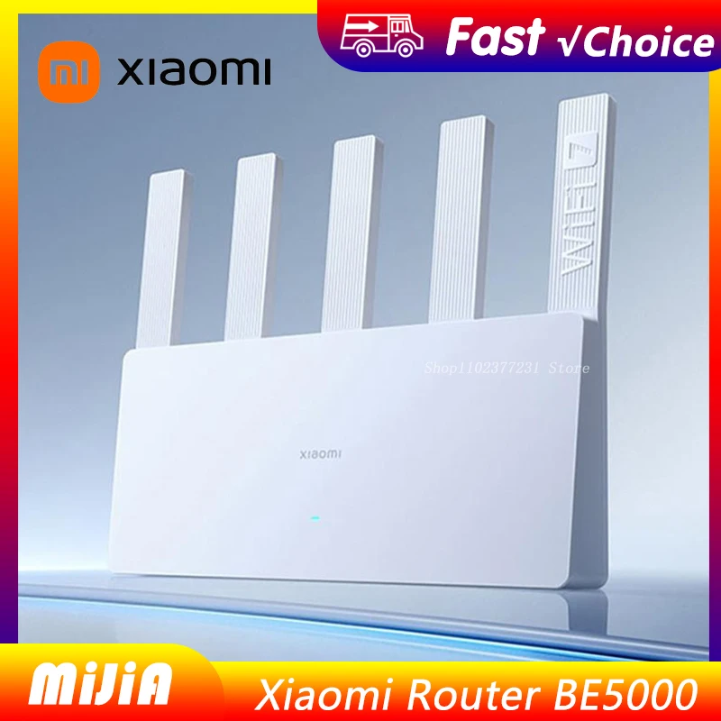 

Маршрутизатор Xiaomi Mijia BE5000 Wi-Fi 7, 2,4/5 ГГц, двухчастотная сетка, 2,5 ГБ, высокоскоростной сетевой порт, IPTV, OFDMA, усилитель сигнала Mi Home