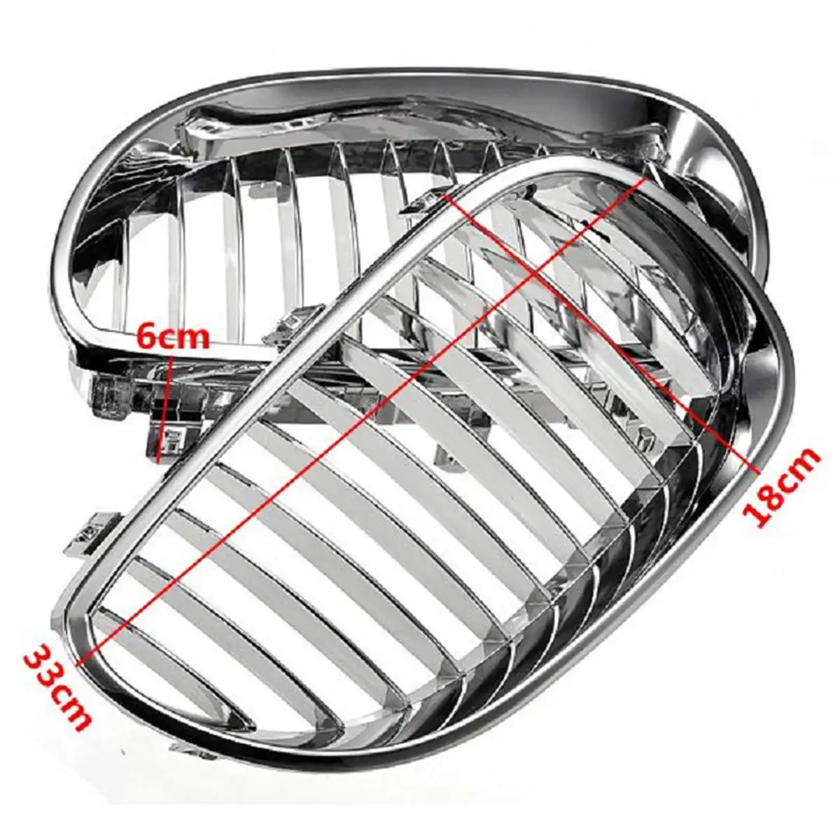 Classy-Front Bumper Chrome Sport Wide Kidney Grille Grill For-BMW E60 E61 5 Series M5 2003-2009 51137065701