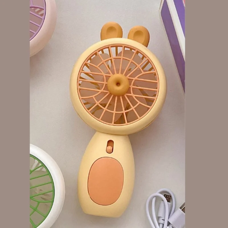 Cute Lemon Yellow Mini Handheld Fan Quiet Powerful Portable Small Personal Fan Battery Operated for Kids Girls