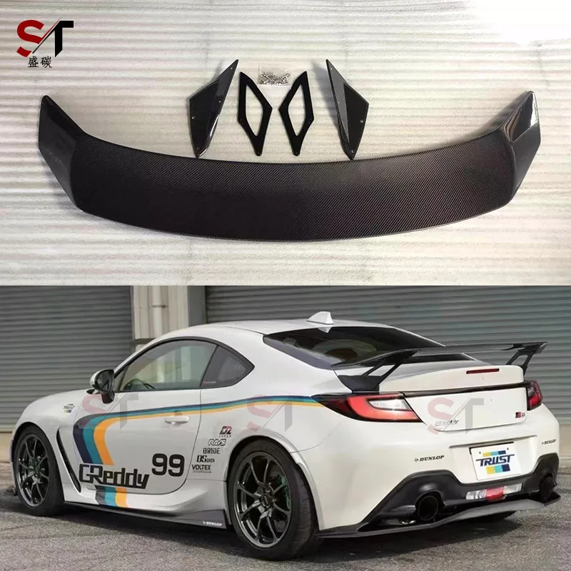 مناسبة لتويوتا GR86 سوبارو BRZ ألياف الكربون الذيل قوس المفسد الثابتة الرياح الجناح تعديل قطع غيار السيارات