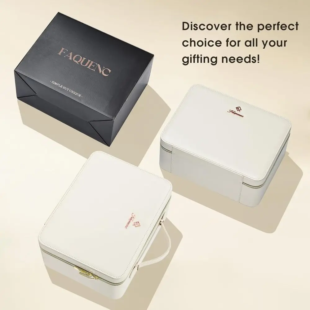 LED-beleuchtetes 11.4-Reise-Make-up-Etui mit einstellbarer Helligkeit, 3-Farben-Optionen und Organizer für Kosmetika und Pinsel