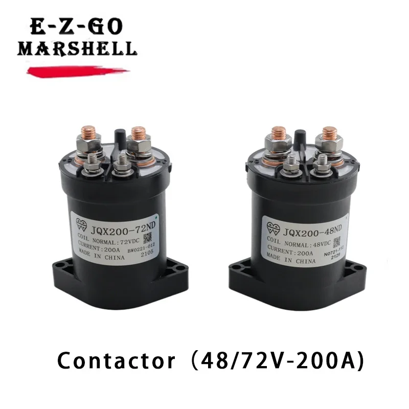 EZGO Marshell solenoid valve sightseeing car sanitation eight bucket truck JQX200-48ND contactor 48V72V 200A relay electronics