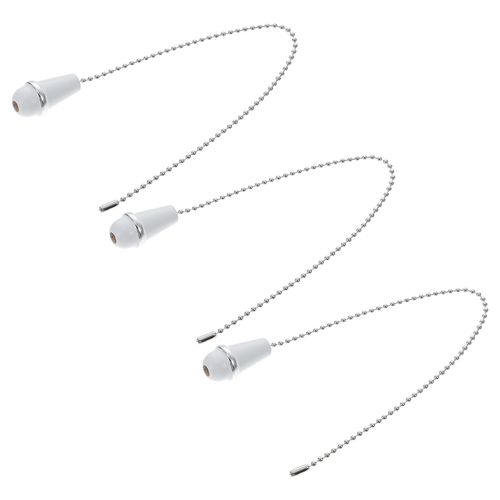 

3pcs Ceiling Fan Chain Pull Cord Light Extension Decorative Metal Wooden Knob Vintage Visual Effect