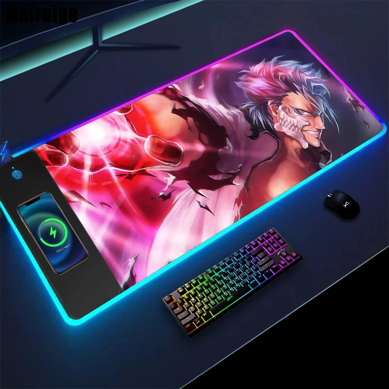 Mairuige Wireless Charging Mouse Pad Grimmjow Bleach Mousepad Mousepad Rgb Gaming Mats Anime Desktops Setup Computer Laptops