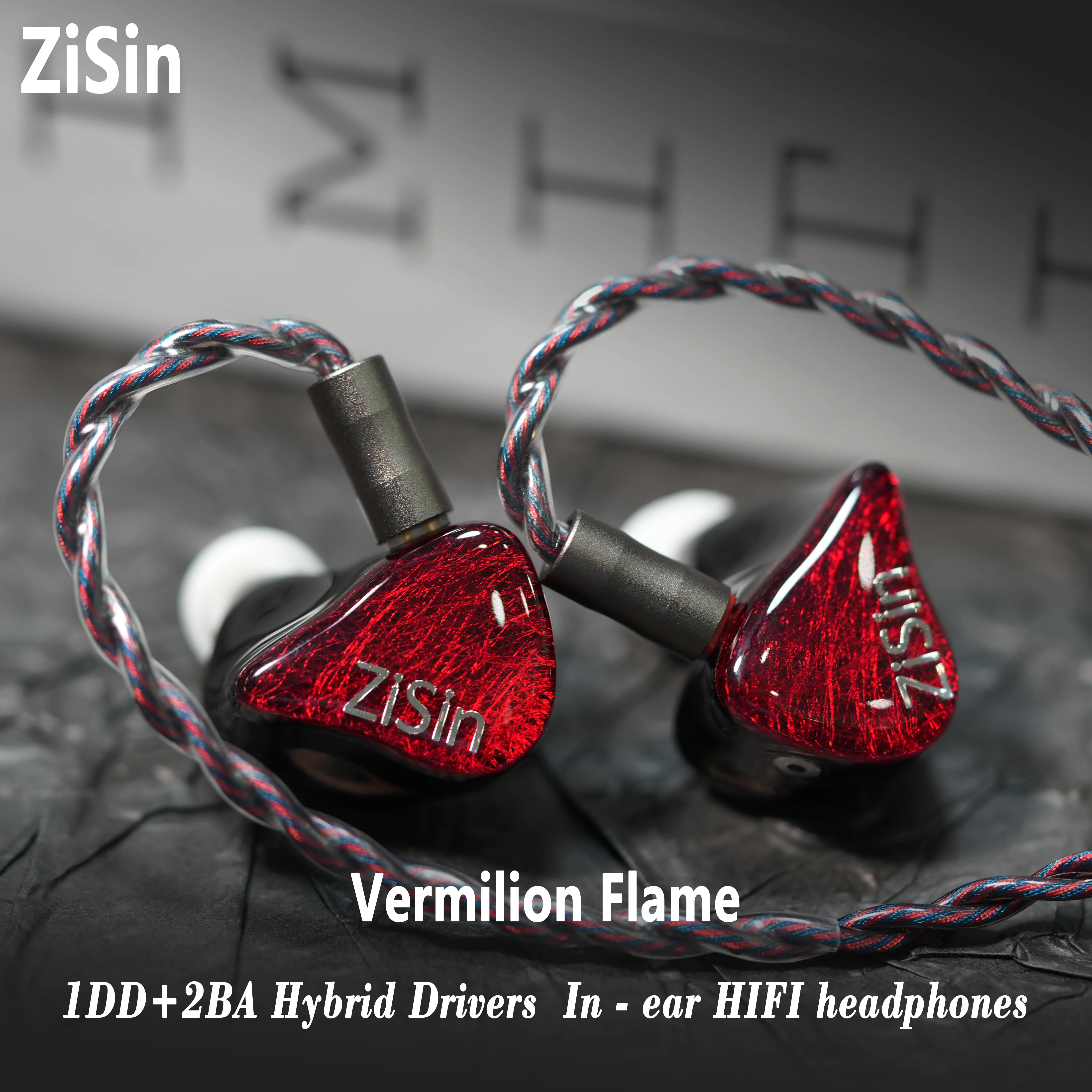 

ZiSin Vermilion Flame In Ear Earphones 1DD+2BA Hybrid Drive Noise Reduction IEM 0.78mm/2PIN 4.4mm Monitoring Wired Earphones