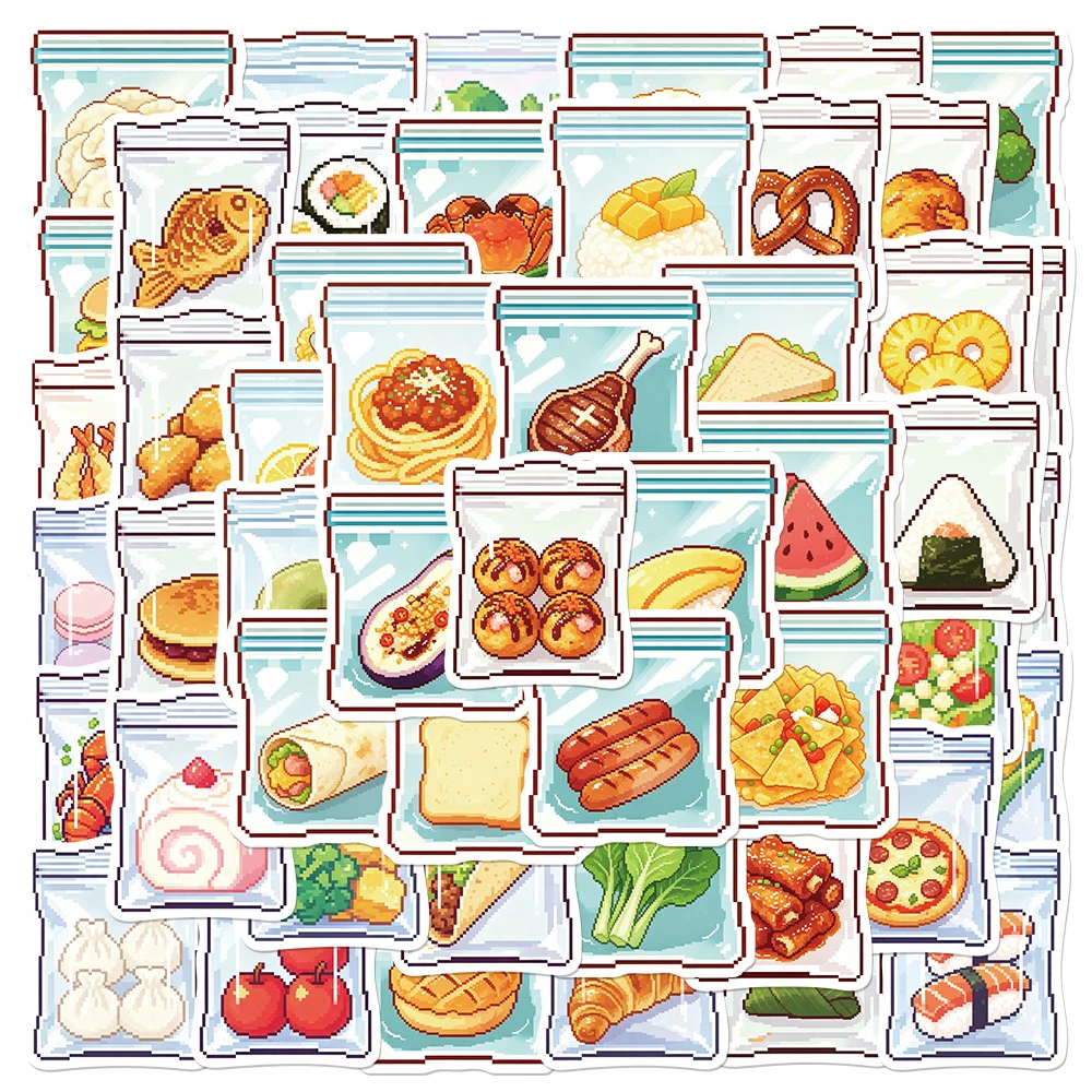 10/30/50pcs Delicious Bread Snacks Food Cartoon Stickers Waterproof Graffiti Fridge Laptop Phone Case Cute Decoration Decals