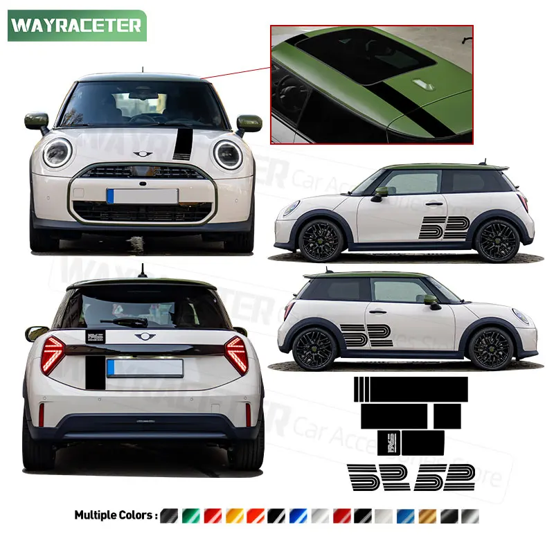 6 Pcs/Set 1965 Victory Edition Door Side Sticker Hood Roof Trunk Body Decal For MINI Cooper 2025 F66 JCW F65 F67 J01 2024 2026