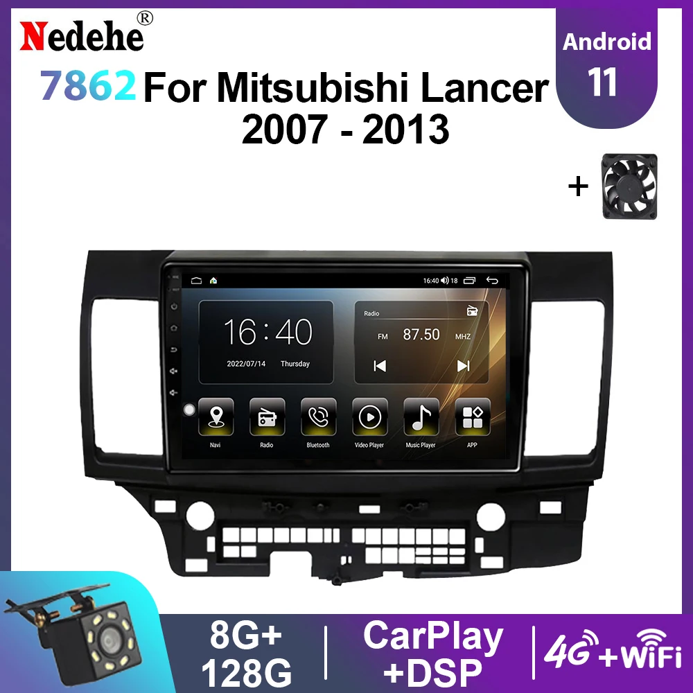 

Nedehe Car Radio Stereo 2 Din For Mitsubishi Lancer 2007-2013 Multimedia Video Player Android 11 Auto Audio GPS Screen Carplay