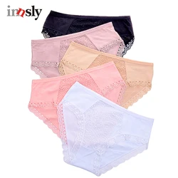 Large Size Underwear Women High Waist Panties Cotton Female Briefs Lace Embroidery Breathable Underpants