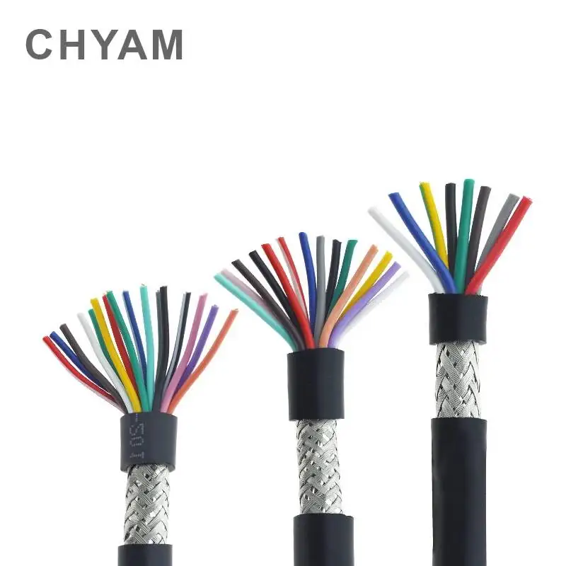 20AWG 0.5mm2 RVVP Multi-core Wire Shielded Cable 2/3/4/5/6/7/8/10/12/14/16/20/24 Anti-interference Control Line Signal Wiring