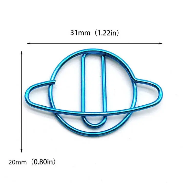Imagem -03 - Planeta Série Criativa Modelagem Metal dos Desenhos Animados Clipe de Papel Cor de Metal em Forma Especial Clipes de Papel Bonito Grampos de Papel de Metal