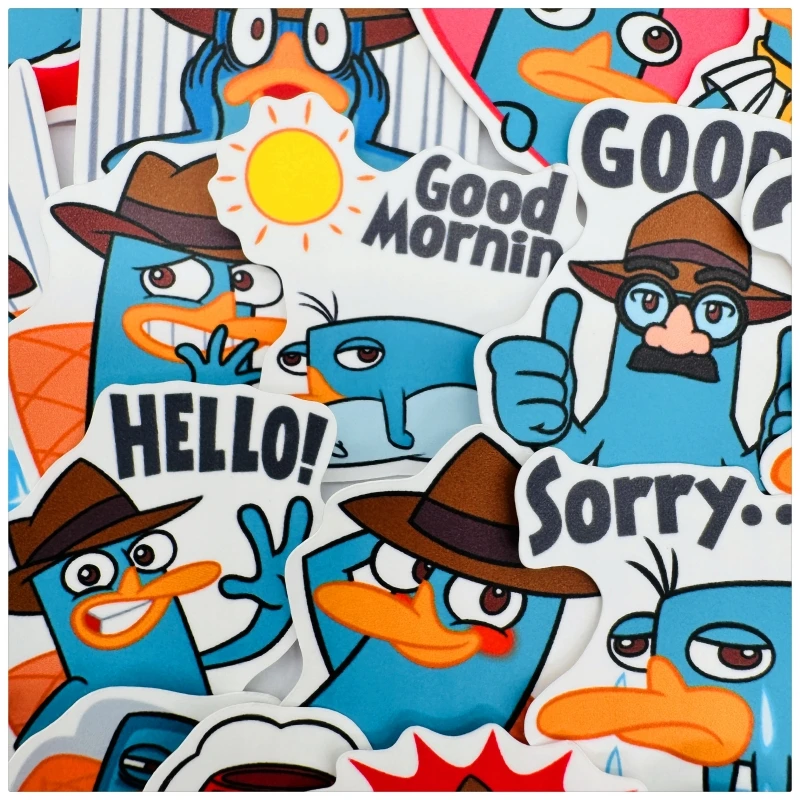 オリジナル 35 個ホワイトマット/半透明和紙 2 セットペリーザカモノハシステッカーフィニアスとファーブジャーナルデカール DIY おもちゃ