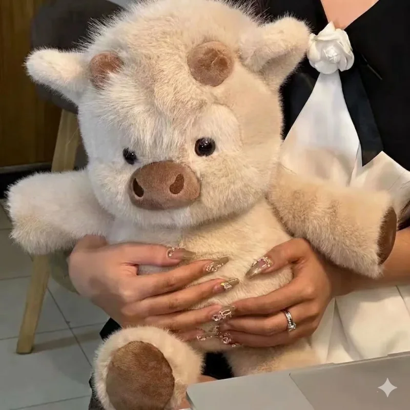 Soft Calf Pig Stuffed Animal Plush Toy Cute Animated Stuffed Animal Pillow Creative Running Pig Plush Toy Gift 17.7inch