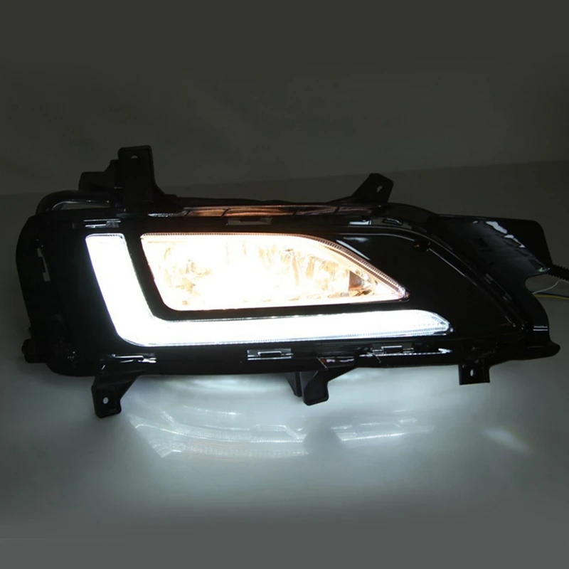 1 Pair Car DRL LED LED Fog Lamp Cover Daytime Running Lights 12V Daylight For Hyundai Tucson 2019 2020