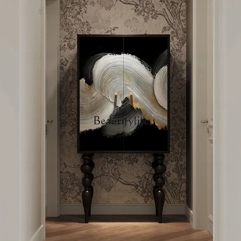 X4 French light luxury solid wood small wardrobe art medieval storage and storage integrated multi-functional cabinet