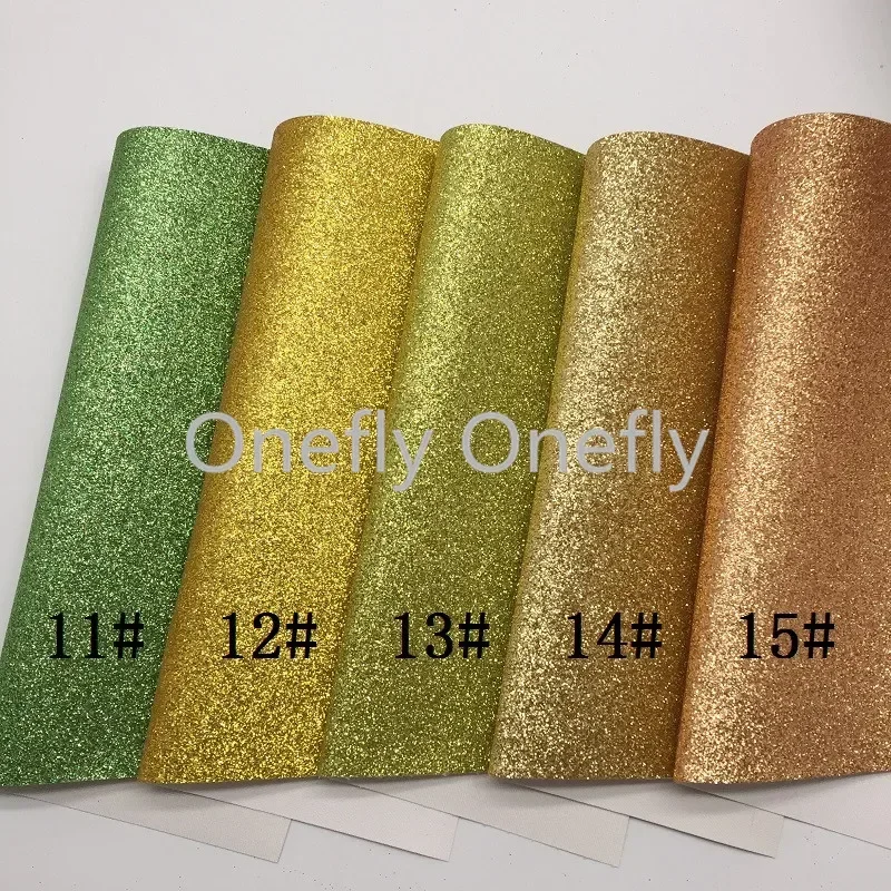 Onefly Wholesales Dropshipping Leather Supplier Shimmer Fine Glitter Faux Vinyl Leather Fabric Sheets For Bow DIY GM3006B