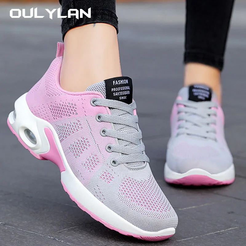 Women's Casual Shoes, Breathable And Lightweight, Single Shoe, Mother's Shoes, Lace Up Air Cushion, Cross-border Sports Shoes