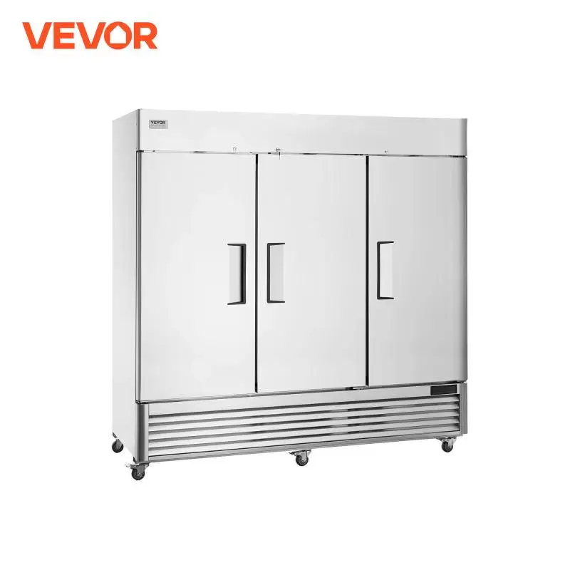 ตู้เย็นเชิงพาณิชย์ vevor 60.42 cu. ฟุตถึงใน82.5 "W ตู้เย็นตั้งตรง3ประตูสแตนเลสละลายน้ำแข็งอัตโนมัติเข้าถึงได้