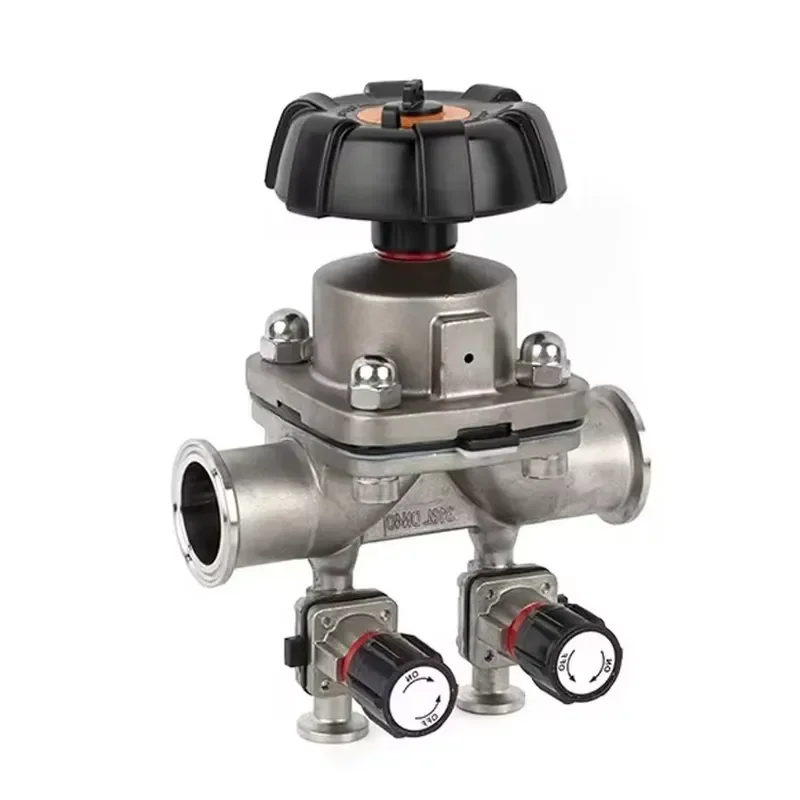SS316L Hygienic Diaphragm Valve Straight Through Design Manual Clamp Connection DN6-50 Pharmaceutical Direct Way Diaphragm