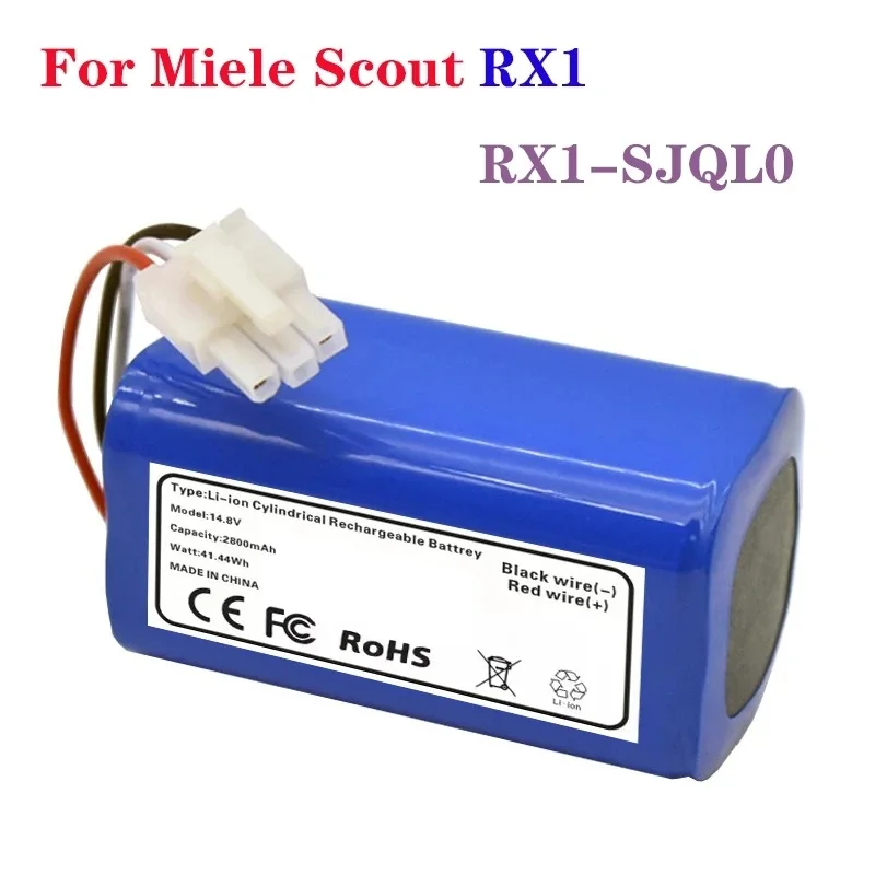 New 2800mAh Battery For Miele Scout RX1 RX1-SJQL0 Robot Vacuum Cleaner lithium cell Cleaning Accessories Spare Parts