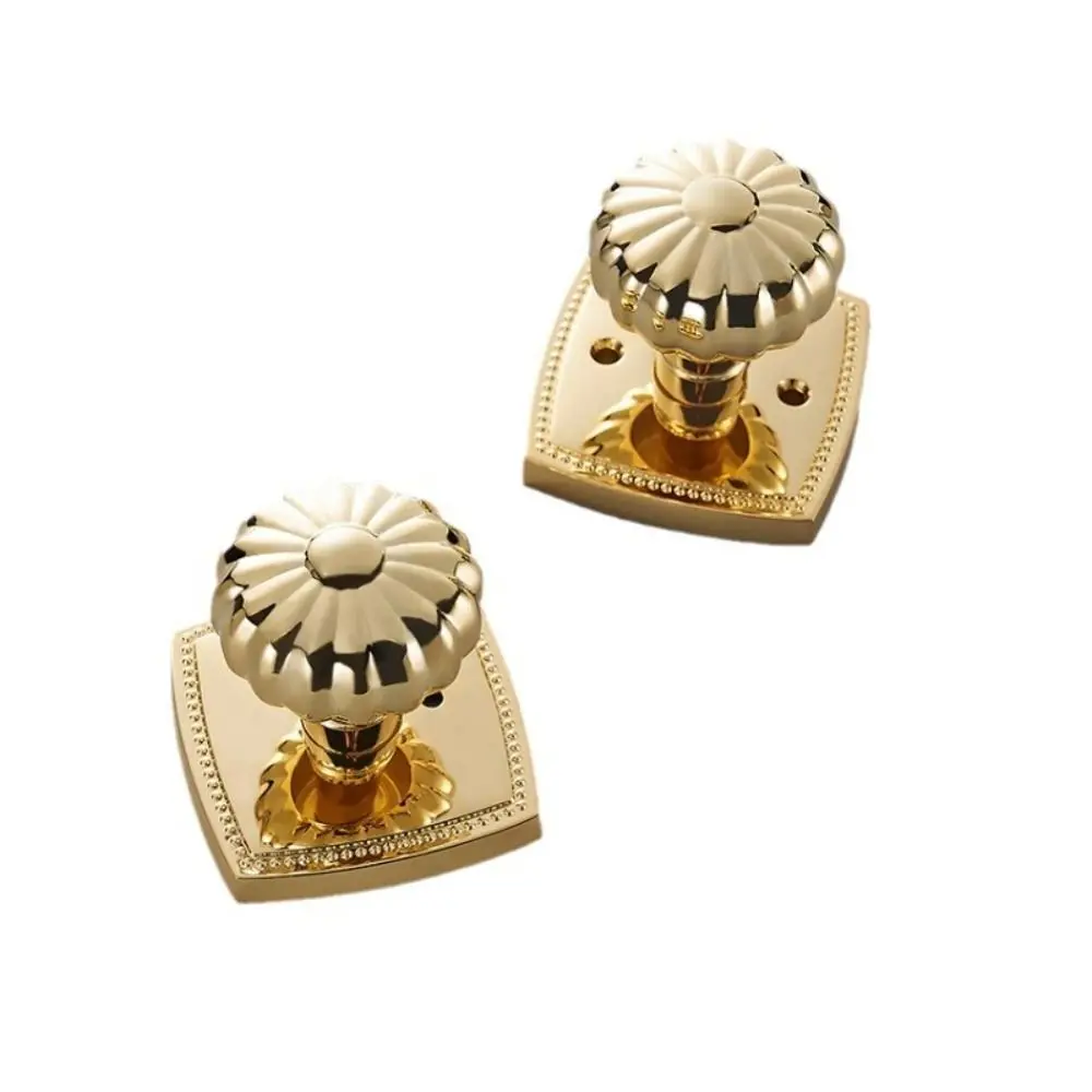 سبائك الزنك قفل الباب غير مرئية لسان واحد النحاس على الوجهين قفل المغناطيسي اليقطين شكل اليقطين قفل صامت الباب الفرنسي #4