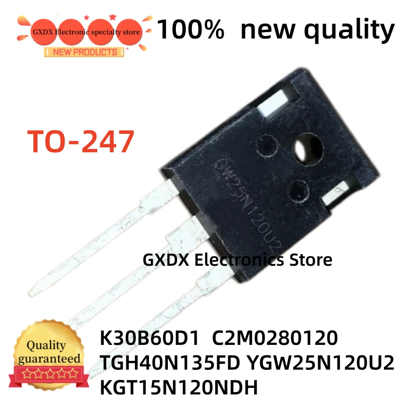 5-10-20Uds 100% new TGH40N135FD YGW25N120U2 K30B60D1 TO247 AOK30B60D1 KGT15N120NDH C2M0280120 C2M0280120D TO-247 in stock