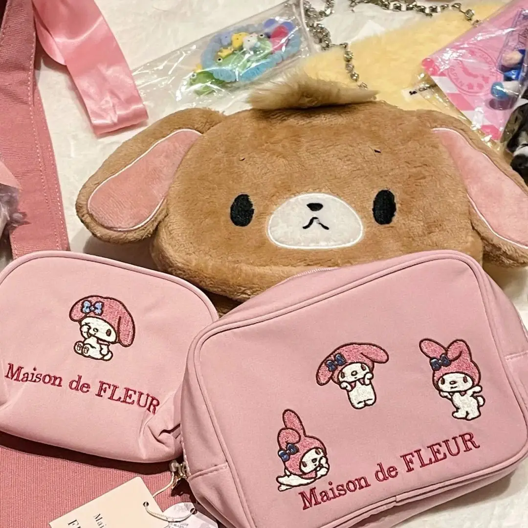 かわいいサンリオ SUGARBUNNIES 小銭入れかわいいアニメ漫画メゾン・ド・フルールトリオキャラメルウサギ人形収納袋女の子のギフトおもちゃ