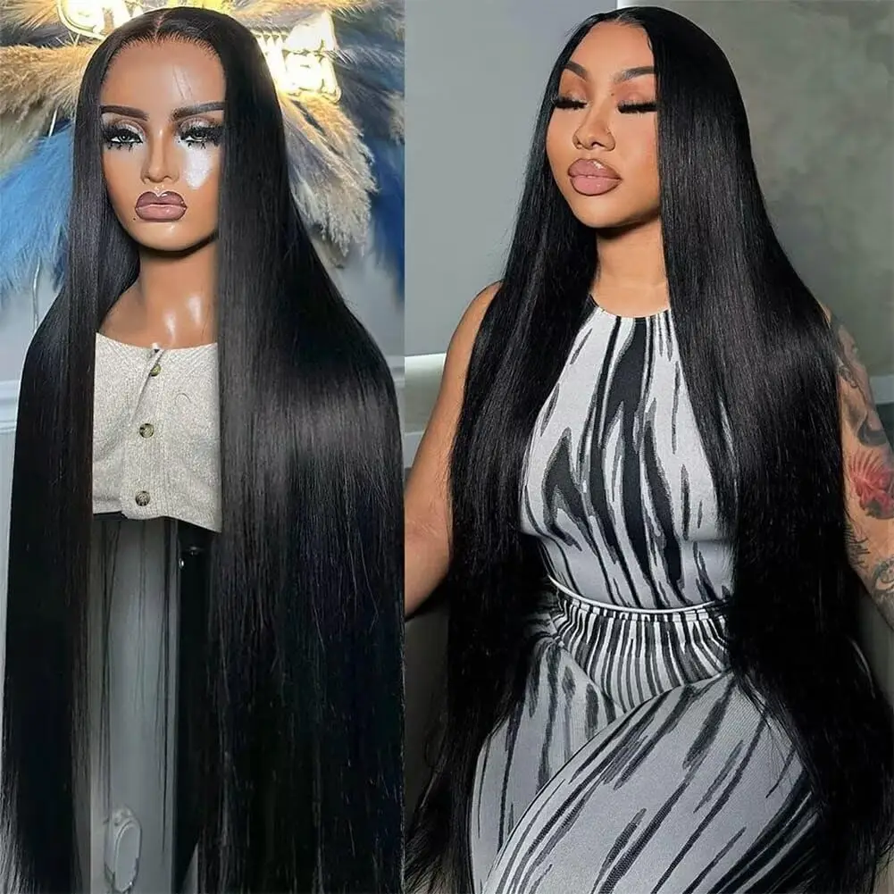 Rosabeauty 13x6 Straight Nature Color Lace Front Wigs 100% Human Hair 13X4 Frontal 5X5 Glueless Closure Wigs 250% For Women