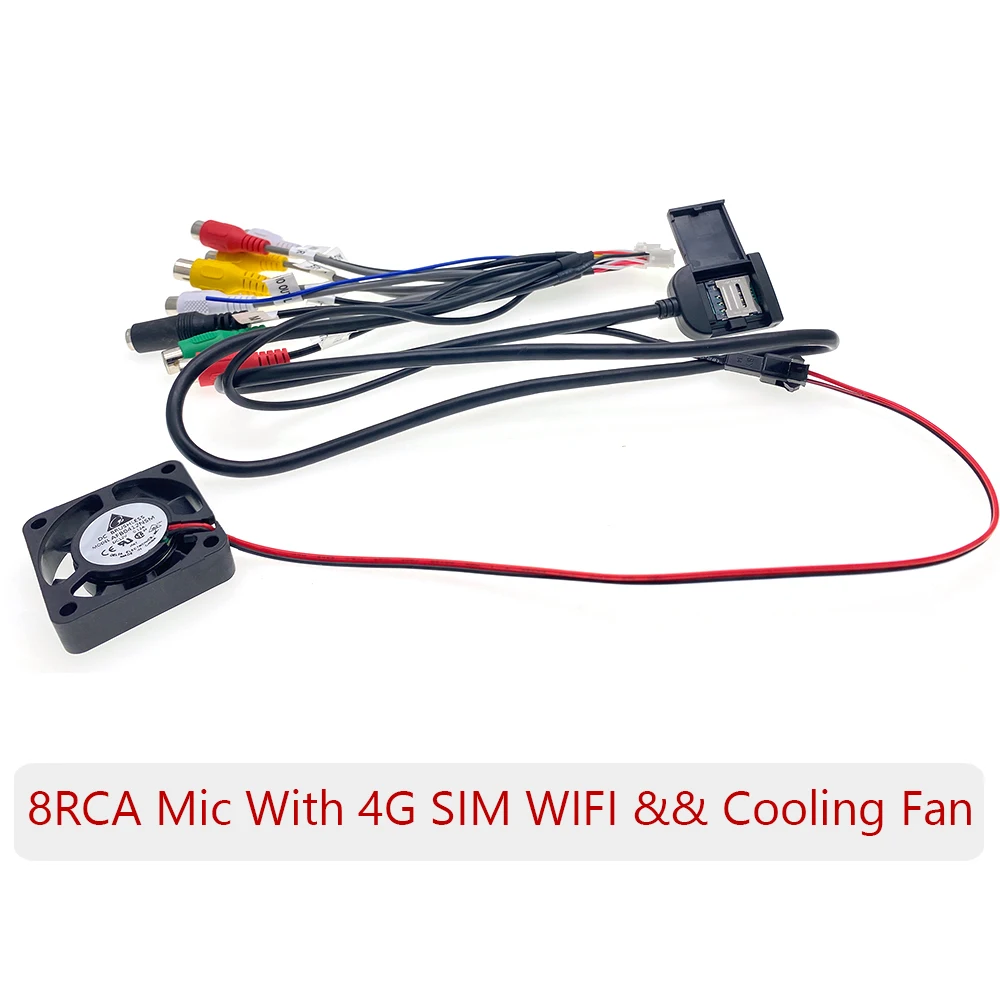 Cooling Fan 20Pin Car Radio Stereo RCA Wiring Harness Cable For Android Multimedia Player Head Unit Computer Machine Accessories