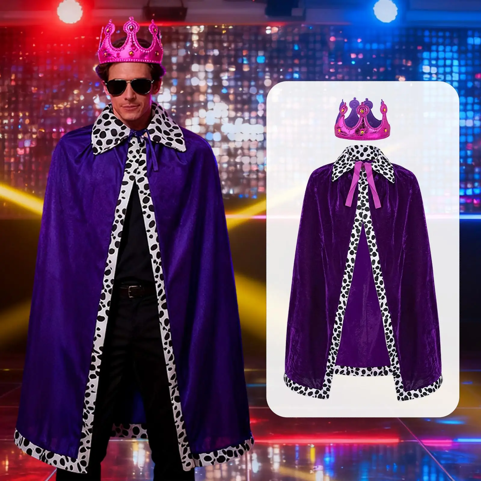 キングケープとクラウンコスチュームアクセサリー ハロウィン用 多機能